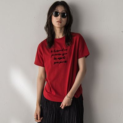 ブラシ刺繍ロゴＴシャツ≪手洗い可能≫