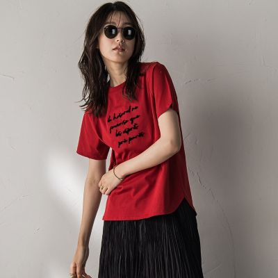 ブラシ刺繍ロゴＴシャツ≪手洗い可能≫