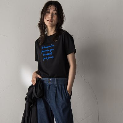 ブラシ刺繍ロゴＴシャツ≪手洗い可能≫