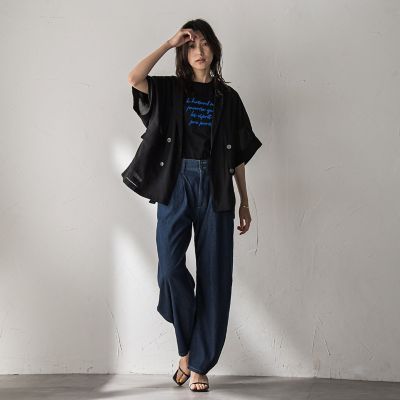 ブラシ刺繍ロゴＴシャツ≪手洗い可能≫