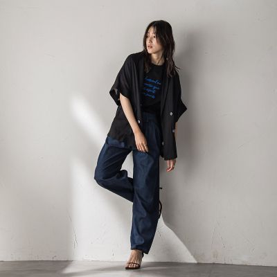 ブラシ刺繍ロゴＴシャツ≪手洗い可能≫