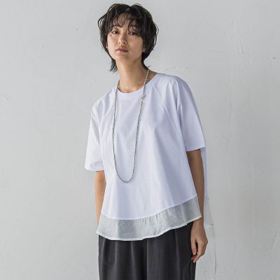 ドライコットン裾ドッキングドルマンプルオーバー≪洗濯機で洗える≫