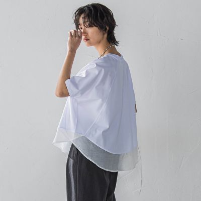 ドライコットン裾ドッキングドルマンプルオーバー≪洗濯機で洗える≫