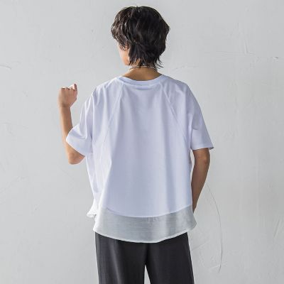 ドライコットン裾ドッキングドルマンプルオーバー≪洗濯機で洗える≫