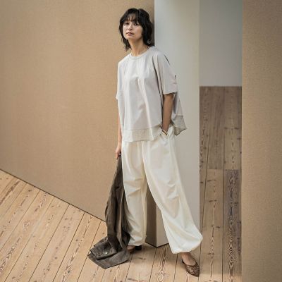 ドライコットン裾ドッキングドルマンプルオーバー≪洗濯機で洗える≫