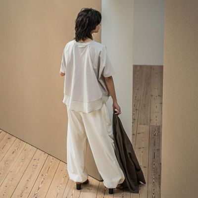 ドライコットン裾ドッキングドルマンプルオーバー≪洗濯機で洗える≫