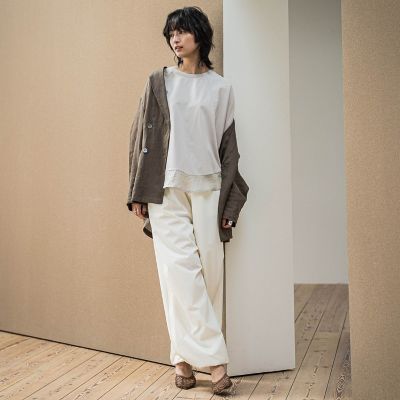 ドライコットン裾ドッキングドルマンプルオーバー≪洗濯機で洗える≫