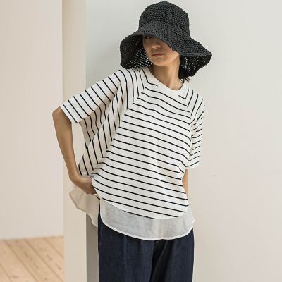 MAYSON GREY（Women）/メイソングレイ ドライコットン裾ドッキングドルマンプルオーバー≪洗濯機で洗える≫