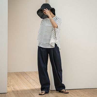 ドライコットン裾ドッキングドルマンプルオーバー≪洗濯機で洗える≫
