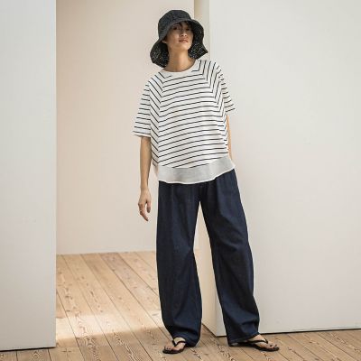 ドライコットン裾ドッキングドルマンプルオーバー≪洗濯機で洗える≫