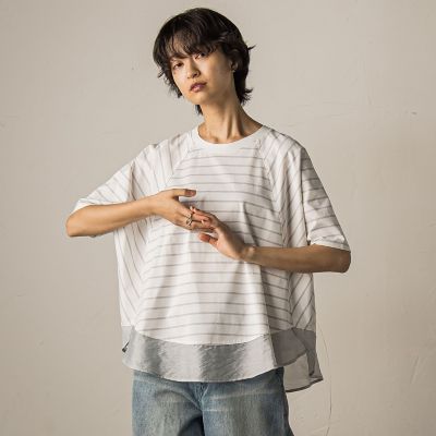 【SALE】MAYSON GREY（Women）/メイソングレイ ドライコットン裾ドッキングドルマンプルオーバー&#8810;洗濯機で洗える&#8811; 33グレー系その他 トップス【三越伊勢丹/公式】