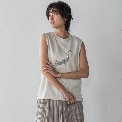 【SALE】MAYSON GREY（Women）/メイソングレイ レオパードプリントノースリーブプルオーバー&#8810;洗濯機で洗える&#8811; 02オフホワイト トップス【三越伊勢丹/公式】