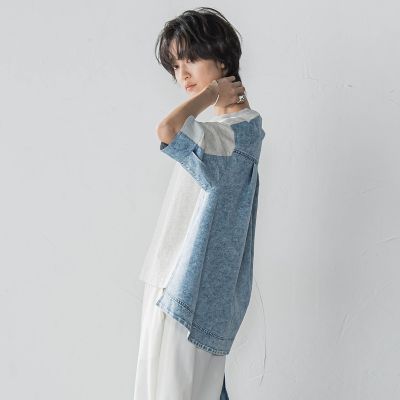 デニムドッキングプルオーバー≪洗濯機で洗える≫