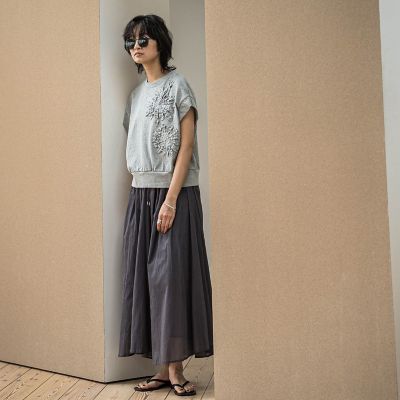 フラワーモチーフフレンチスリーブプルオーバー≪手洗い可能≫