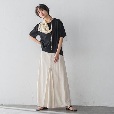 異素材コンビネーション半袖プルオーバー≪洗濯機で洗える≫