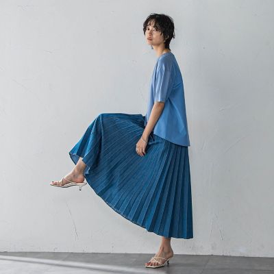 異素材コンビネーション半袖プルオーバー≪洗濯機で洗える≫