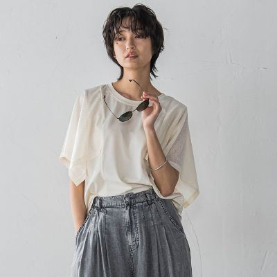 MAYSON GREY（Women）/メイソングレイ ラメスカーフスリーブプルオーバー≪手洗い可能≫