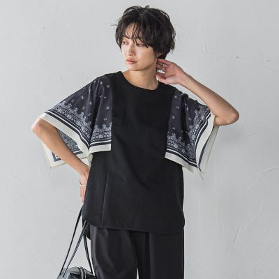 ＜MAYSON GREY（Women）＞スカーフスリーブプルオーバー≪洗濯機で洗える≫