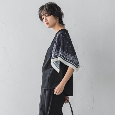 スカーフスリーブプルオーバー≪洗濯機で洗える≫