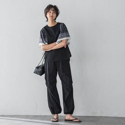 スカーフスリーブプルオーバー≪洗濯機で洗える≫