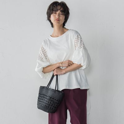 【ＷＥＢ限定】刺繍レーススリーブプルオーバー≪洗濯機で洗える≫