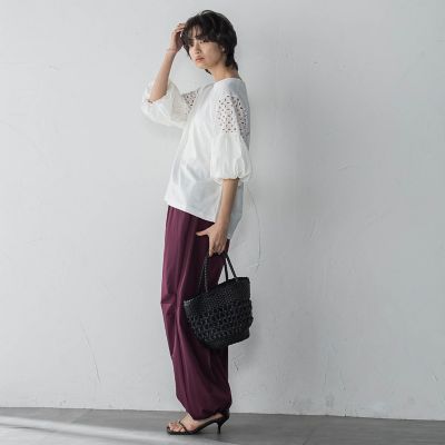 【ＷＥＢ限定】刺繍レーススリーブプルオーバー≪洗濯機で洗える≫