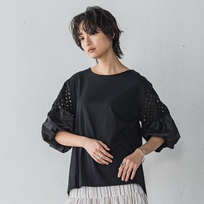 【ＷＥＢ限定】刺繍レーススリーブプルオーバー≪洗濯機で洗える≫