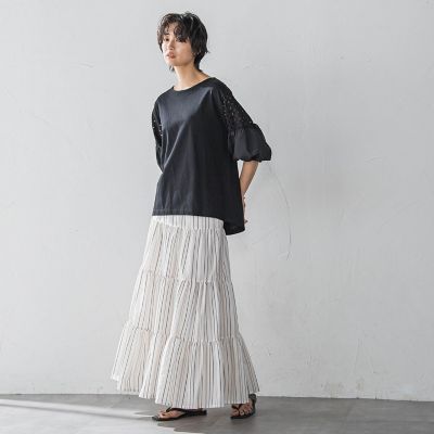 【ＷＥＢ限定】刺繍レーススリーブプルオーバー≪洗濯機で洗える≫