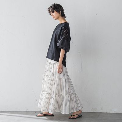 【ＷＥＢ限定】刺繍レーススリーブプルオーバー≪洗濯機で洗える≫