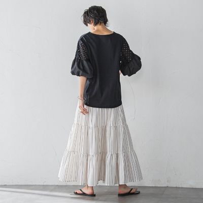 【ＷＥＢ限定】刺繍レーススリーブプルオーバー≪洗濯機で洗える≫