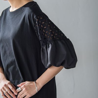 【ＷＥＢ限定】刺繍レーススリーブプルオーバー≪洗濯機で洗える≫