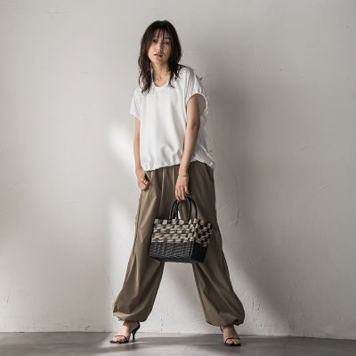【ＷＥＢ限定】異素材切替えドロストギャザープルオーバー≪洗濯機で洗える≫