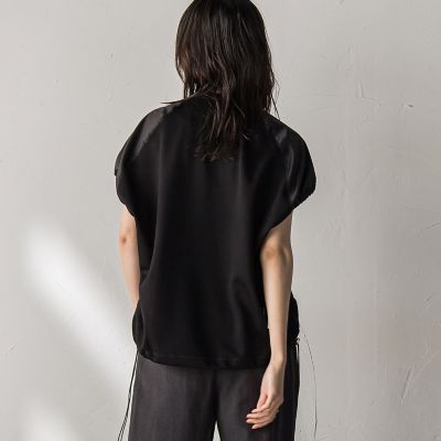 【ＷＥＢ限定】異素材切替えドロストギャザープルオーバー≪洗濯機で洗える≫