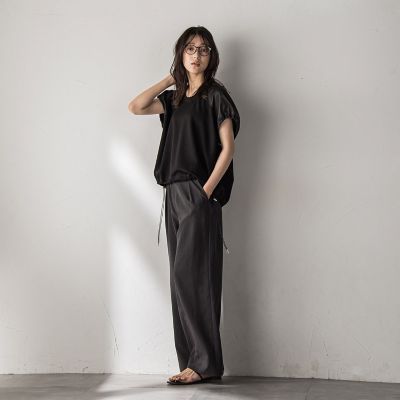 【ＷＥＢ限定】異素材切替えドロストギャザープルオーバー≪洗濯機で洗える≫