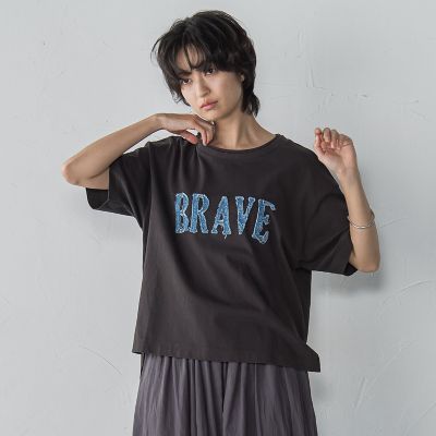 ＜MAYSON GREY（Women）＞デニムロゴＴシャツ≪洗濯機で洗える≫