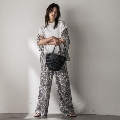 メイソングレイ ポンチョ 新品 ペイズリー柄ドッキングポンチョTシャツ≪洗濯機で洗える