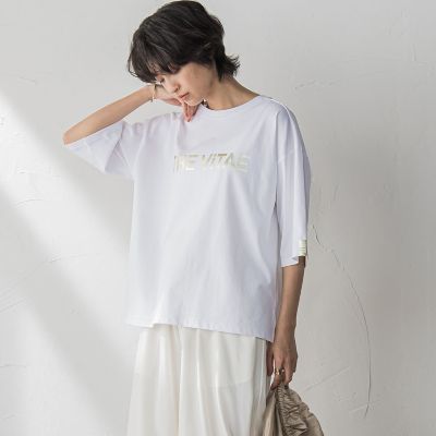 MAYSON GREY / メイソングレイ 箔プリントロゴTシャツ≪手洗い可能≫ 箔プリントロゴTシャツ≪手洗い可能≫ | MAYSON GREY（Women