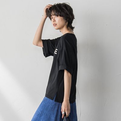 MAYSON GREY / メイソングレイ 箔プリントロゴTシャツ≪手洗い可能≫ 箔プリントロゴTシャツ≪手洗い可能≫ | MAYSON GREY（Women