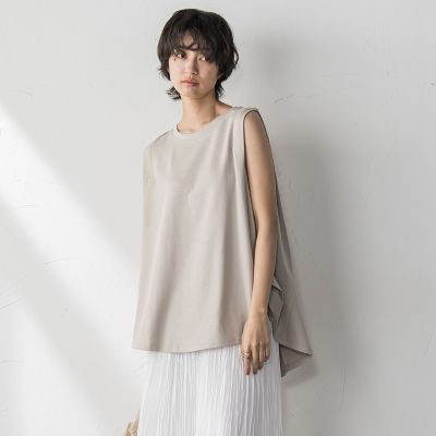 【SALE】MAYSON GREY（Women）/メイソングレイ パネル切替えノースリーブプルオーバー&#8810;手洗い可能&#8811; 12ベージュ トップス【三越伊勢丹/公式】