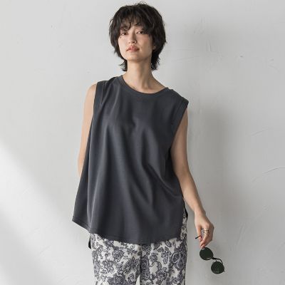 【SALE】MAYSON GREY（Women）/メイソングレイ パネル切替えノースリーブプルオーバー&#8810;手洗い可能&#8811; 20チャコールグレー トップス【三越伊勢丹/公式】