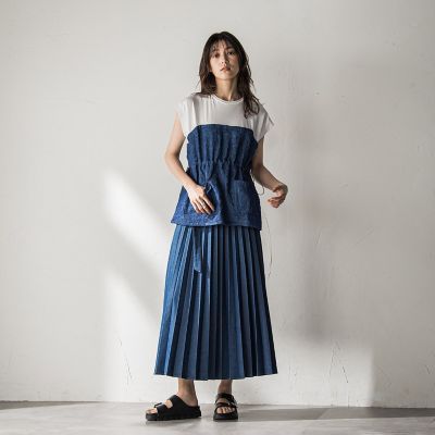 WEB限定】異素材ドッキングドロストプルオーバー≪洗濯機で