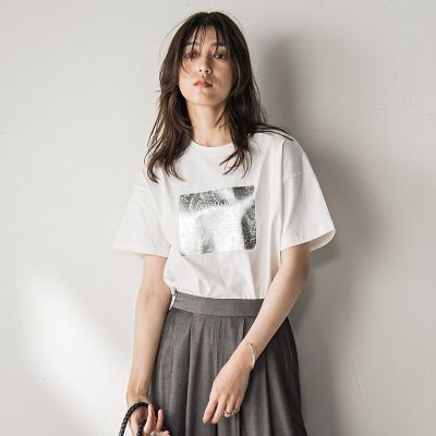 【ＷＥＢ限定】スクエア箔オーバーサイズＴシャツ≪手洗い可能≫