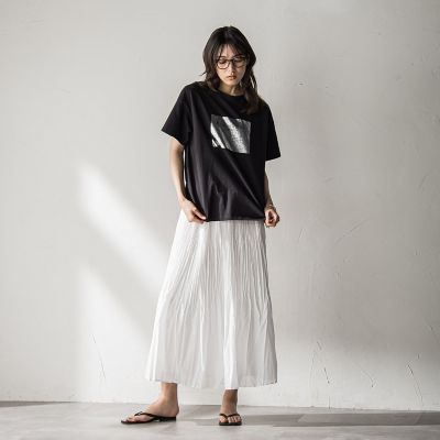 【ＷＥＢ限定】スクエア箔オーバーサイズＴシャツ≪手洗い可能≫
