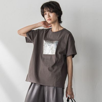 【ＷＥＢ限定】スクエア箔オーバーサイズＴシャツ≪手洗い可能≫
