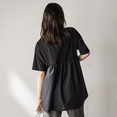 ＜MAYSON GREY（Women）＞【ＷＥＢ限定】前後ドッキングフレアＴシャツ≪接触冷感／洗濯機で洗える≫