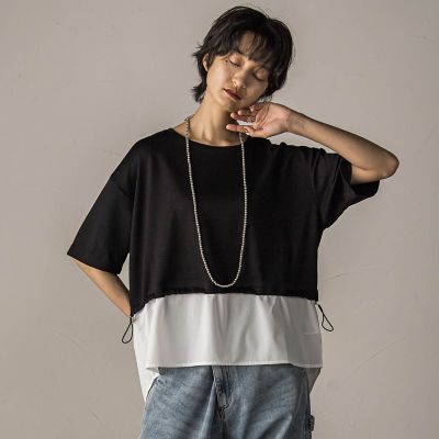 【SALE】MAYSON GREY（Women）/メイソングレイ シャツレイヤード風プルオーバー&#8810;手洗い可能&#8811; 04ブラック トップス【三越伊勢丹/公式】