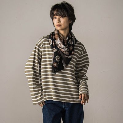 MAYSON GREY（Women）/メイソングレイ ボーダーロングTシャツ&#8810;洗濯機で洗える&#8811; 19カーキ トップス【三越伊勢丹/公式】