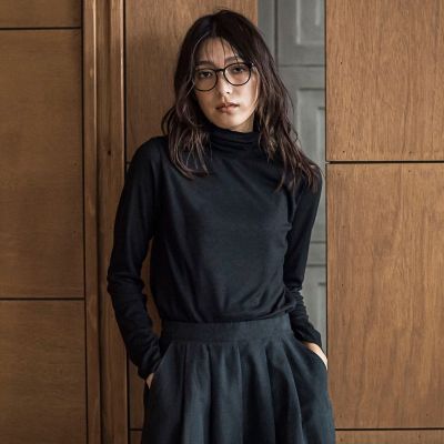 MAYSON GREY（Women）/メイソングレイ メランジリブタートルネックプルオーバー&#8810;手洗い可能&#8811; 04ブラック トップス【三越伊勢丹/公式】