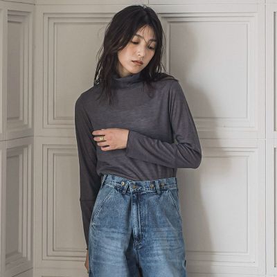 メランジリブタートルネックプルオーバー≪手洗い可能