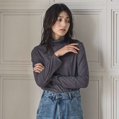 新色追加】メランジリブタートルネックプルオーバー≪手洗い可能